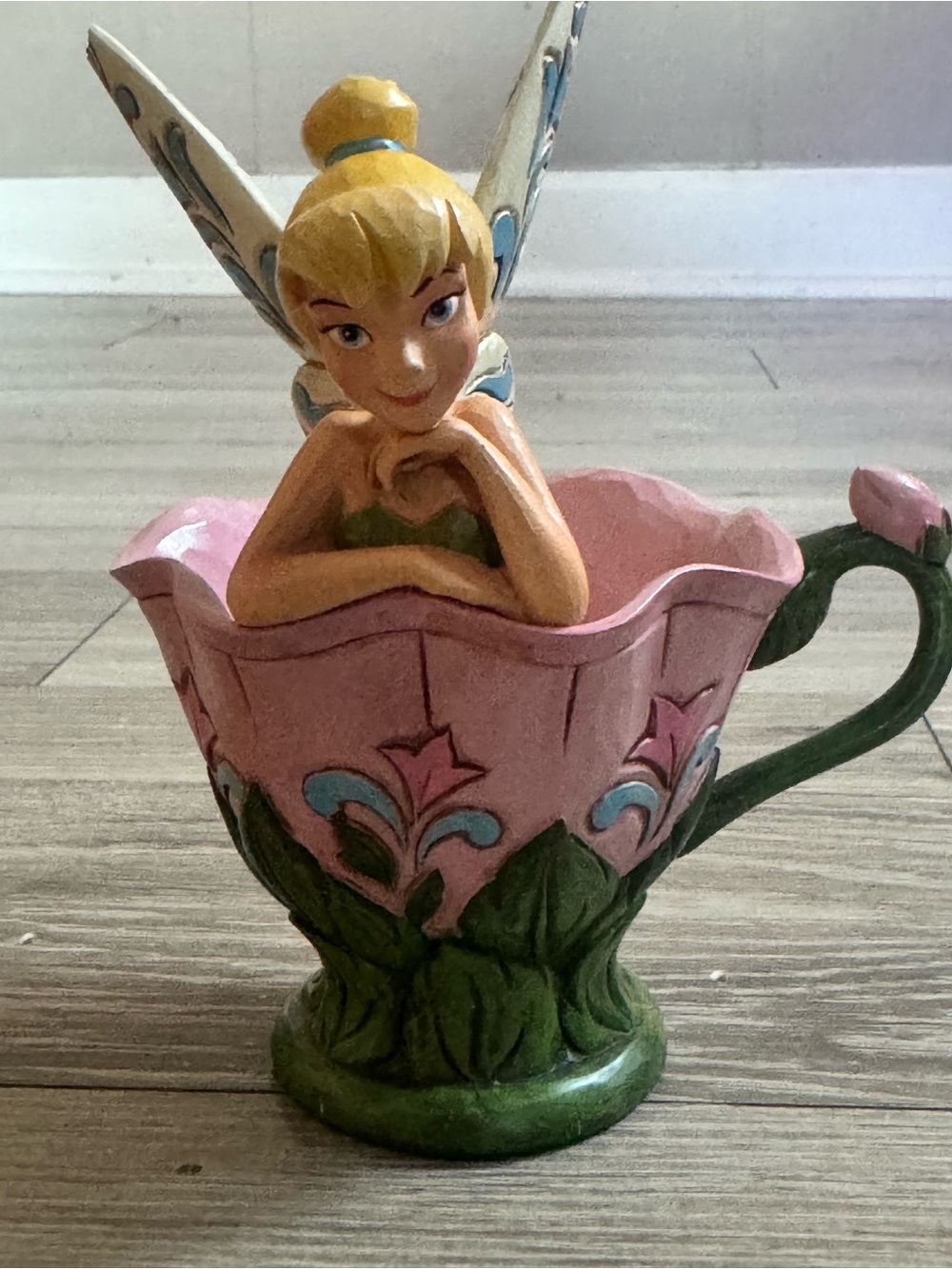 Disney Jim Shore Tinker Bell in Pink Teacup Figurine Collectible
